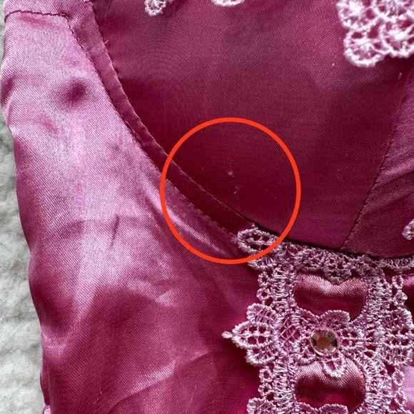 Y2K Vintage Barbie Pink Princess Cami Camisole Top S Small Satin Rhinestone - Picture 4 of 11